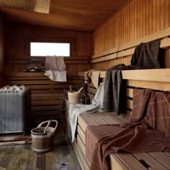 Hot Zone Denmark Sauna Badehåndklæde SoftGrey/Eucalyptus/Terracotta