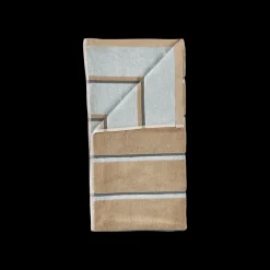 Outlet Zone Denmark Sauna Badehåndklæde Camel/Ice Blue/Olive Green