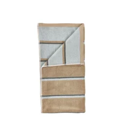 Outlet Zone Denmark Sauna Badehåndklæde Camel/Ice Blue/Olive Green