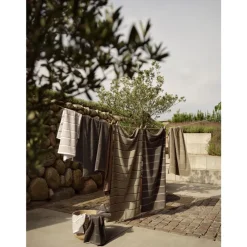 Hot Zone Denmark Sauna Badehåndklæde Olive Green/Taupe/Blue Fog