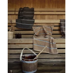 Sale Zone Denmark Sauna Badehåndklæde Black/Soft Grey/Camel