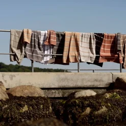 Best Zone Denmark Sauna Badehåndklæde Eucalypt/Olive Green/Soft Grey