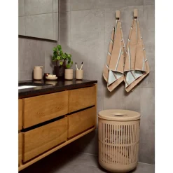 Outlet Zone Denmark Sauna Håndklæde Camel/Ice Blue/Olive Green