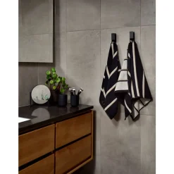 Discount Zone Denmark Sauna Håndklæde Black/Soft Grey/Camel