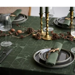 Best Södahl Star Damask Juledug Forest green