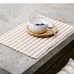 New Södahl Statement Stripe Dækkeserviet 2 stk. Beige