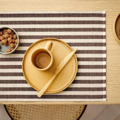 Online Södahl Statement Stripe Dækkeserviet 2 stk. Coffee brown