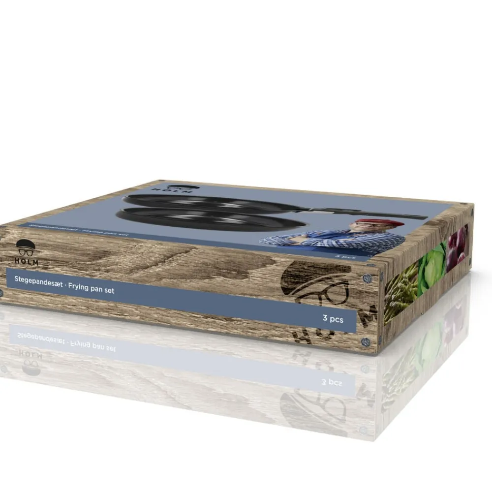 HOLM Stegepandesæt aftagel. håndtag Sort