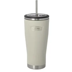 Clearance Thermos Termokrus med sugerør Sand