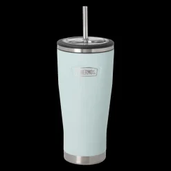 Hot Thermos Termokrus med sugerør Lyseblå