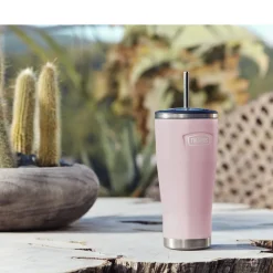 Hot Thermos Termokrus med sugerør Lyser&oslash;d