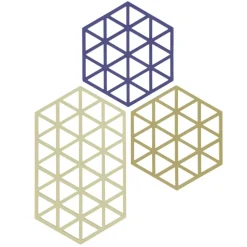 Discount Zone Denmark Triangles Bordskåner 3 stk. Khaki/Warm sand/Indigo