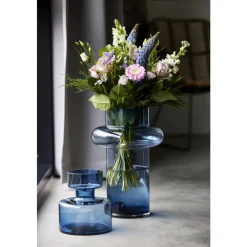 Hot Lyngby Glas Tube Vase Dark Blue