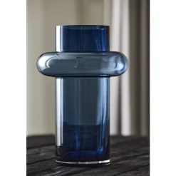 Hot Lyngby Glas Tube Vase Dark Blue