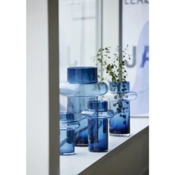 Hot Lyngby Glas Tube Vase Dark Blue
