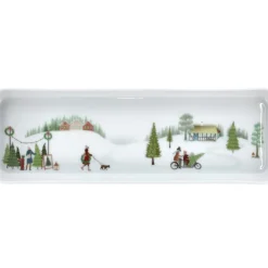 Hot Pillivuyt Vinter Plissé Fad rektangulært Hvid