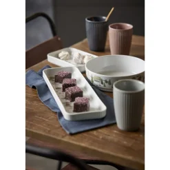 Hot Pillivuyt Vinter Plissé Fad rektangulært Hvid