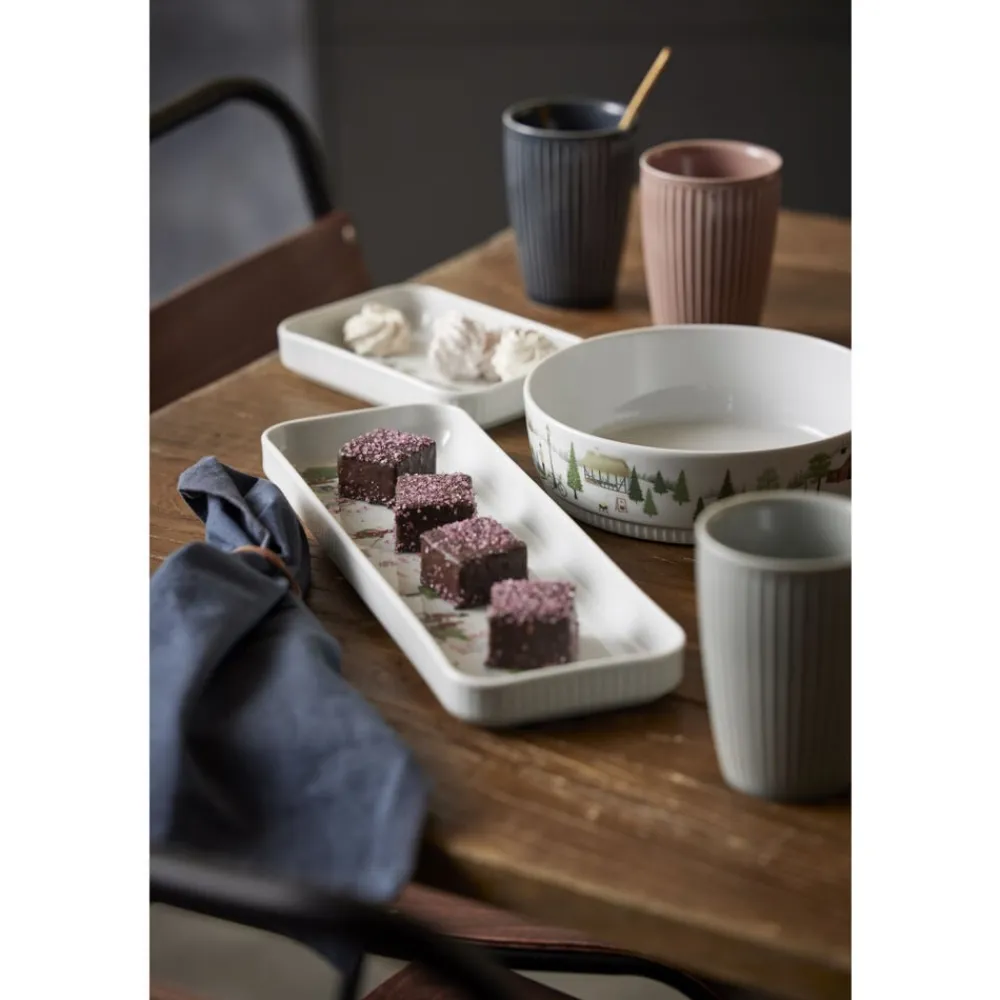 Online Pillivuyt Vinter Plissé Fad rektangulært Hvid