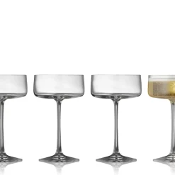 New Lyngby Glas Krystal Zero Champagneskål 4 stk. Clear